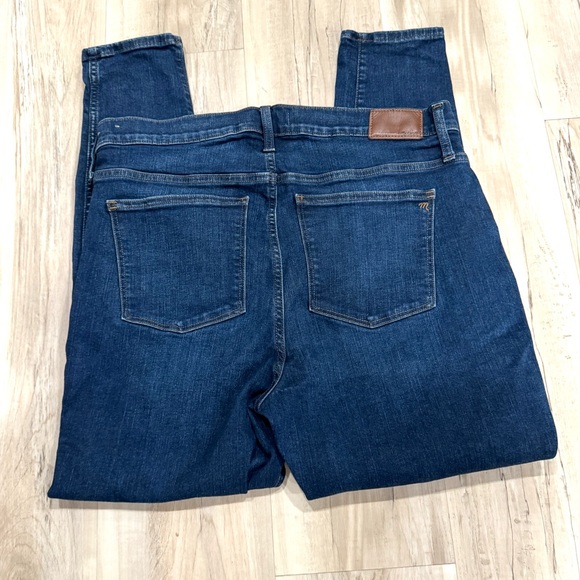 MADEWELL 10” HIGH RISE SKINNY jeans hi waisted dark blue denim womens size 32 - Picture 9 of 12